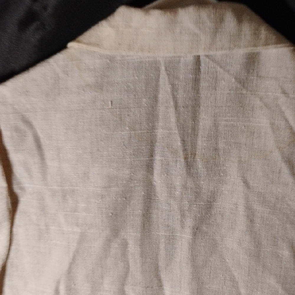 Vintage Cream Sleeveless Button-Up Linen Vest - Picture 10 of 10